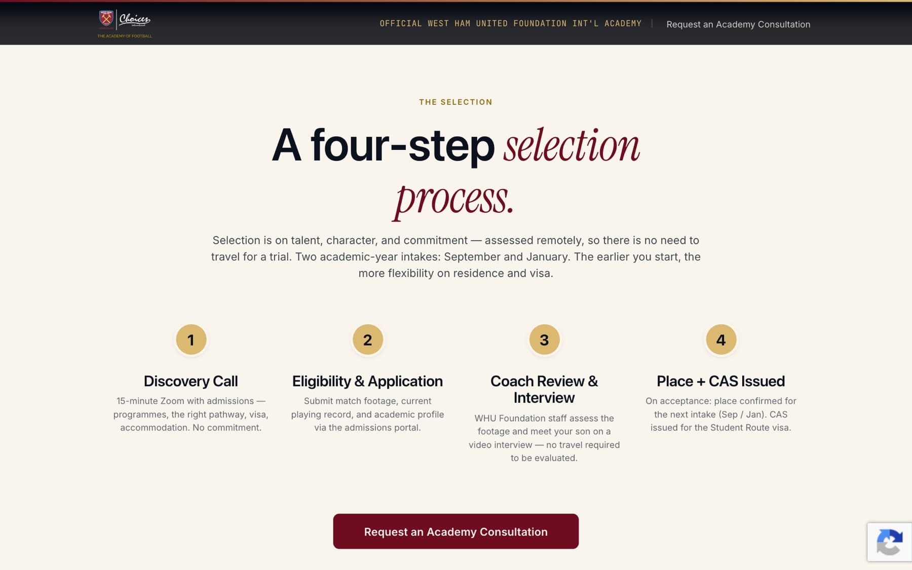 International Academy of Football · Sistema de landing pages, imagen 7 de 13