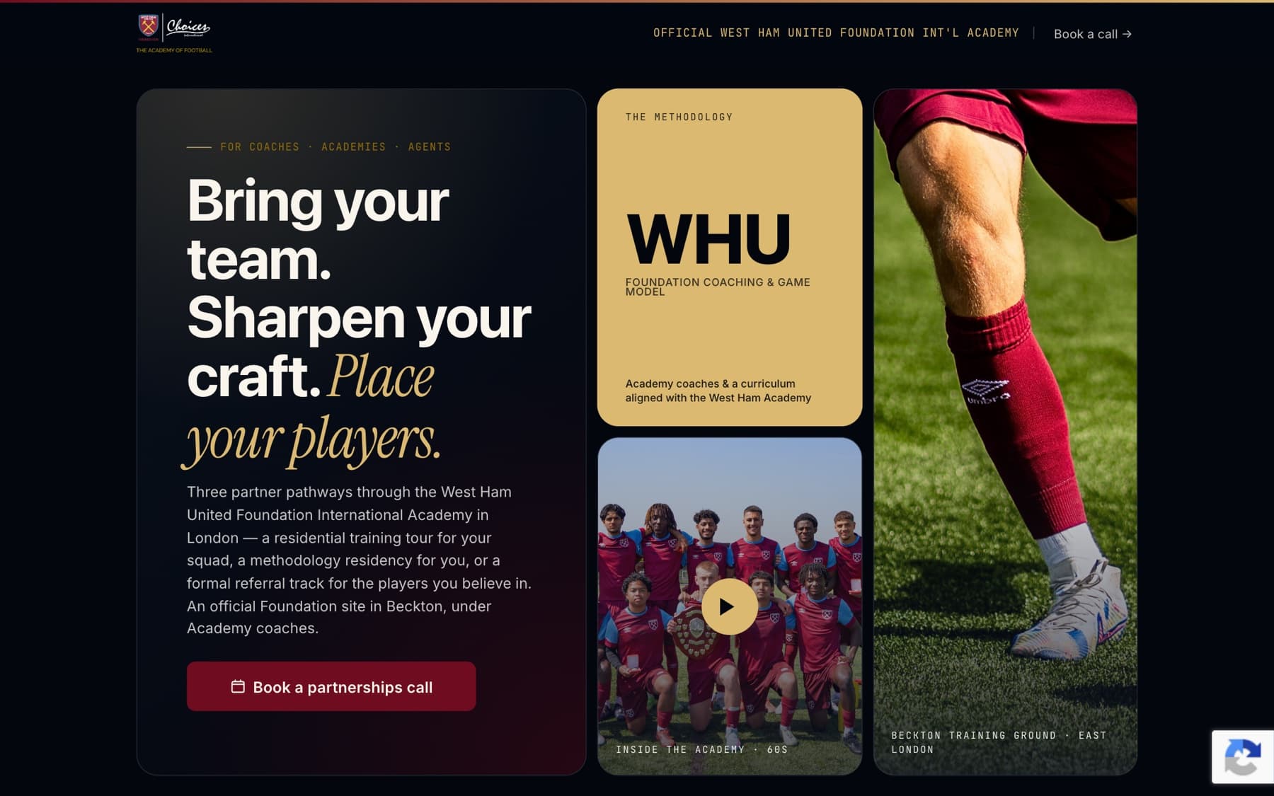 International Academy of Football · Sistema de landing pages, imagen 3 de 13
