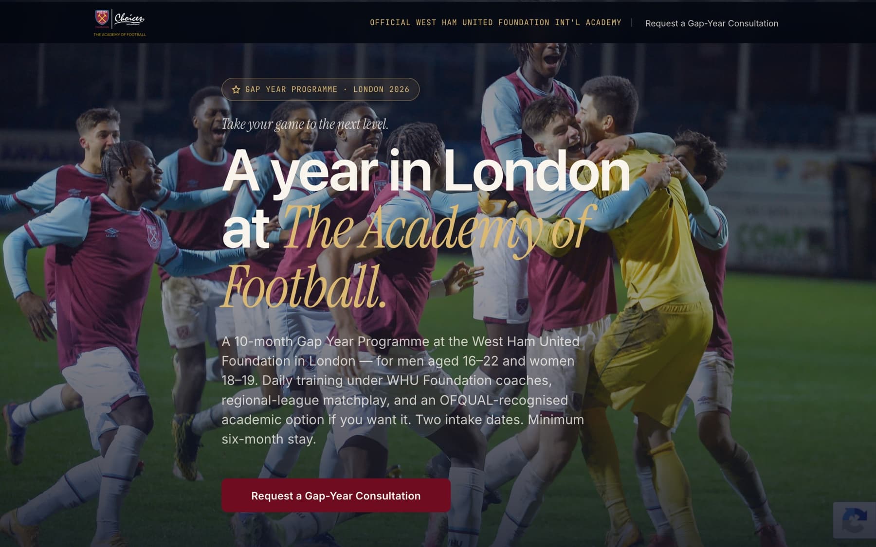 International Academy of Football · Sistema de landing pages, imagen 2 de 13