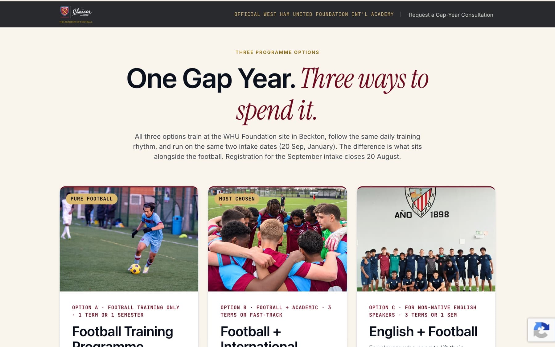 International Academy of Football · Sistema de landing pages, imagen 10 de 13