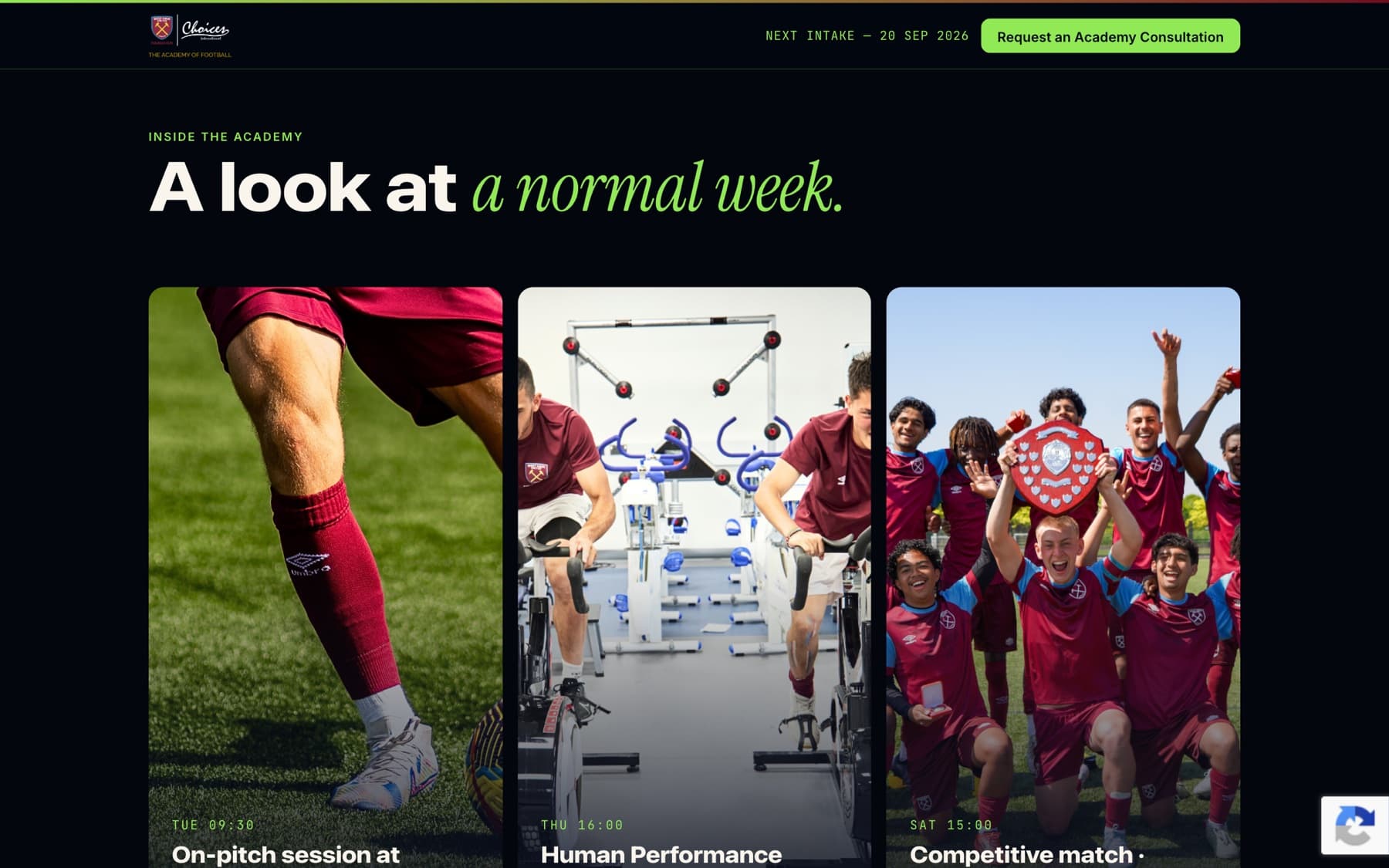 International Academy of Football · Sistema de landing pages, imagen 8 de 13