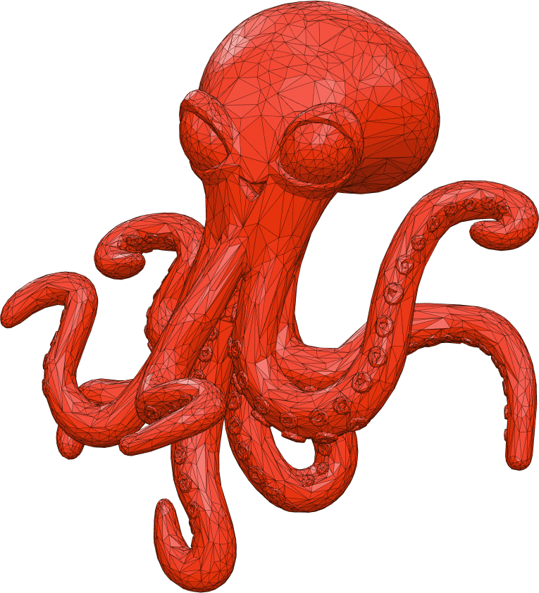 La mascota pulpo de Magic Pulpo, envuelta en su propia malla