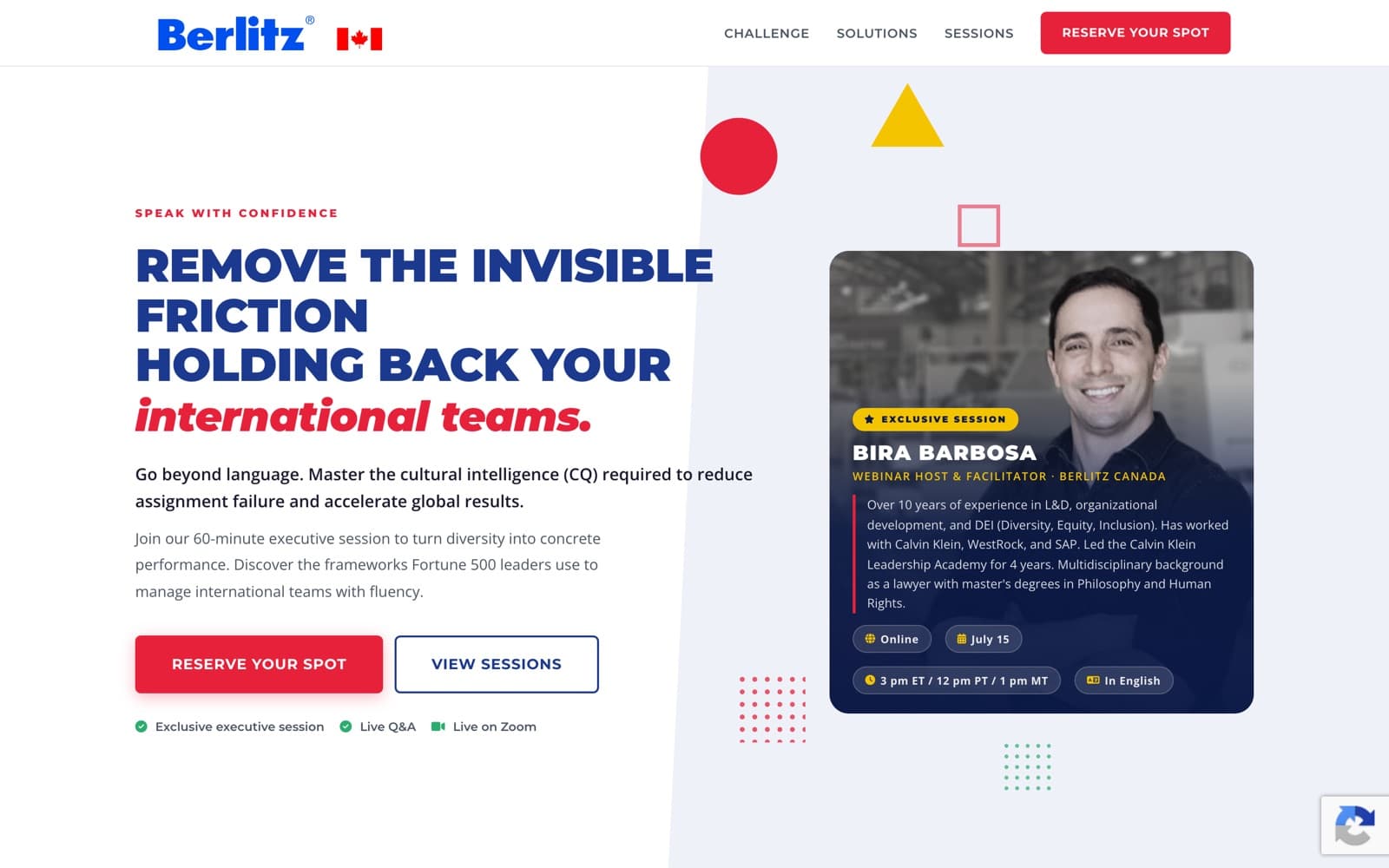 Berlitz Canada · Cultural Intelligence Session