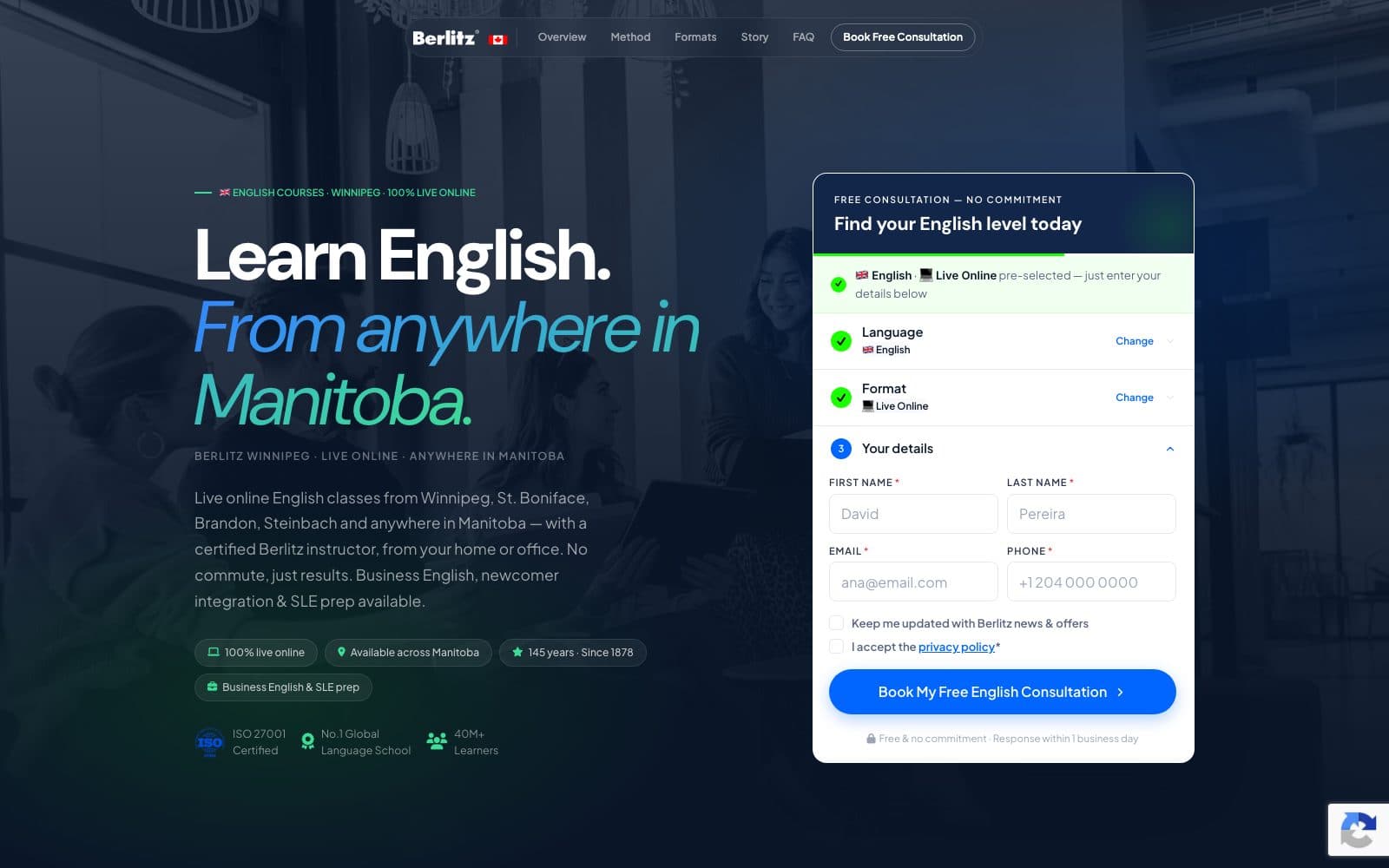 Inglés en Winnipeg