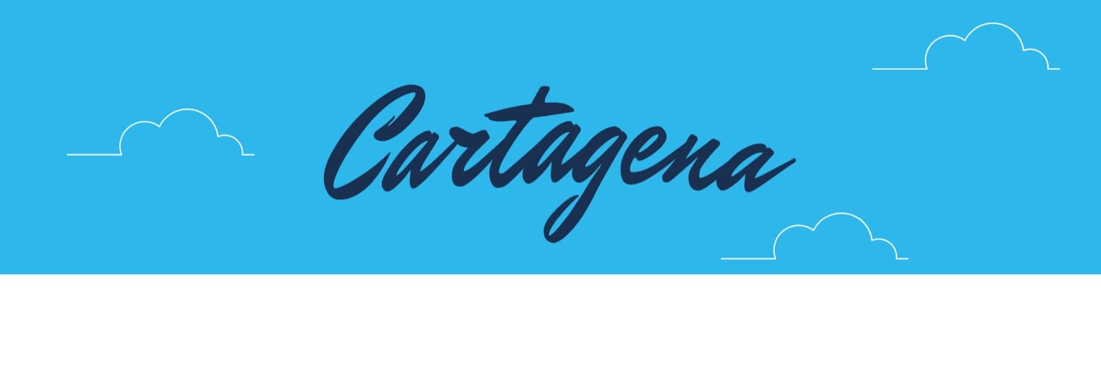 The script wordmark over the bay
