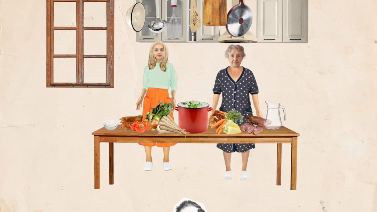 The 16 March film: a kitchen, two cooks