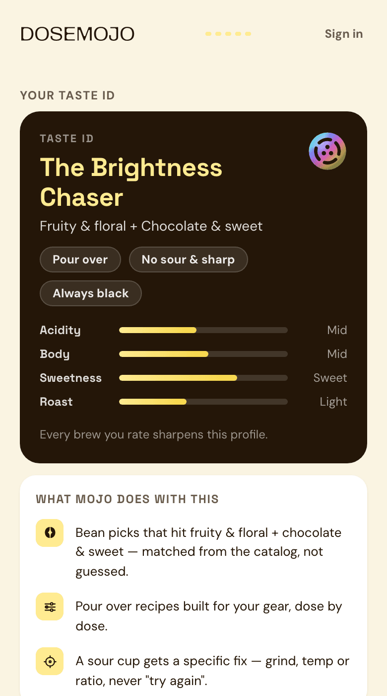 Dosemojo · AI Brewing Companion