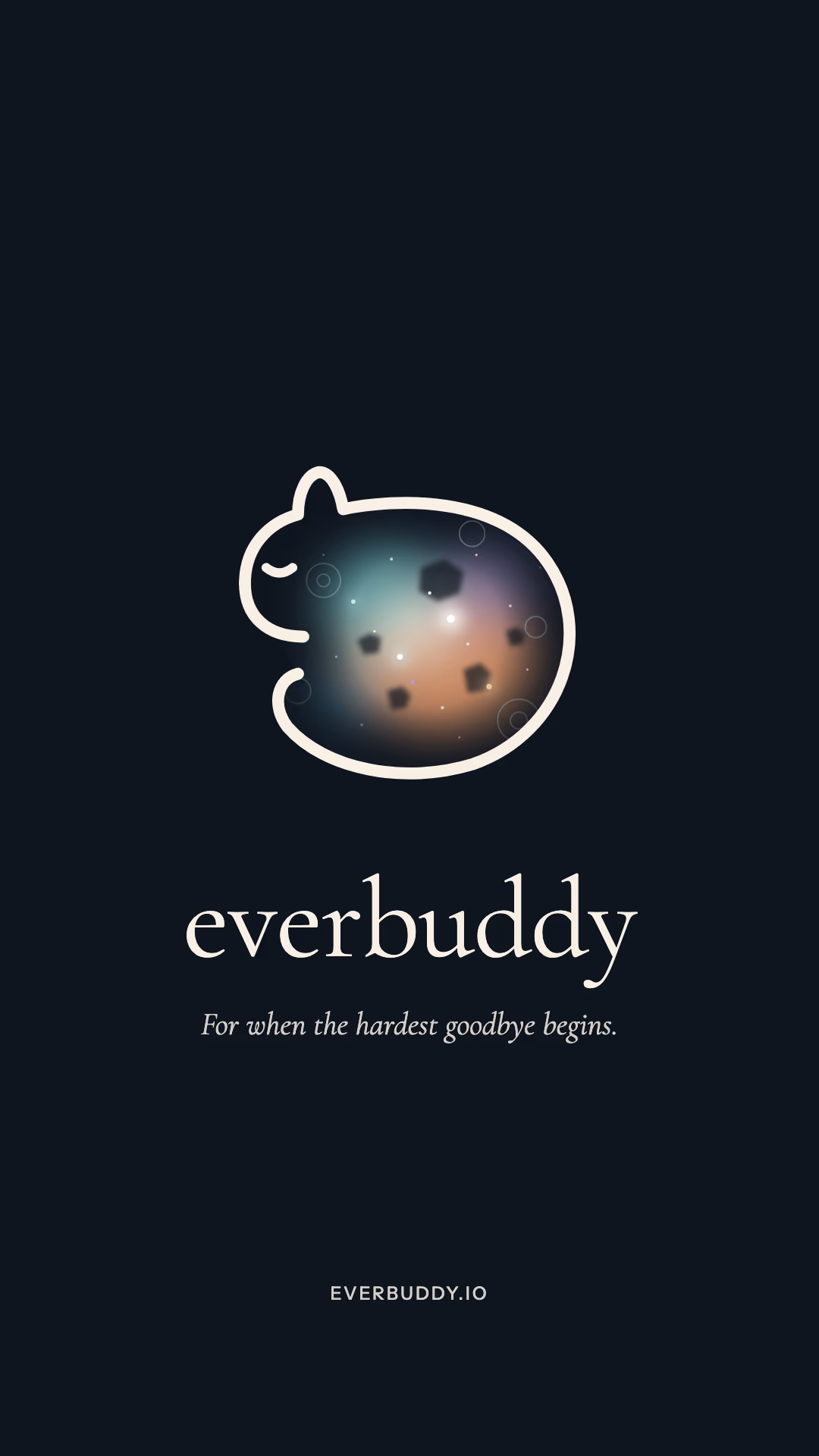Historia vertical con el símbolo y el lema de Everbuddy