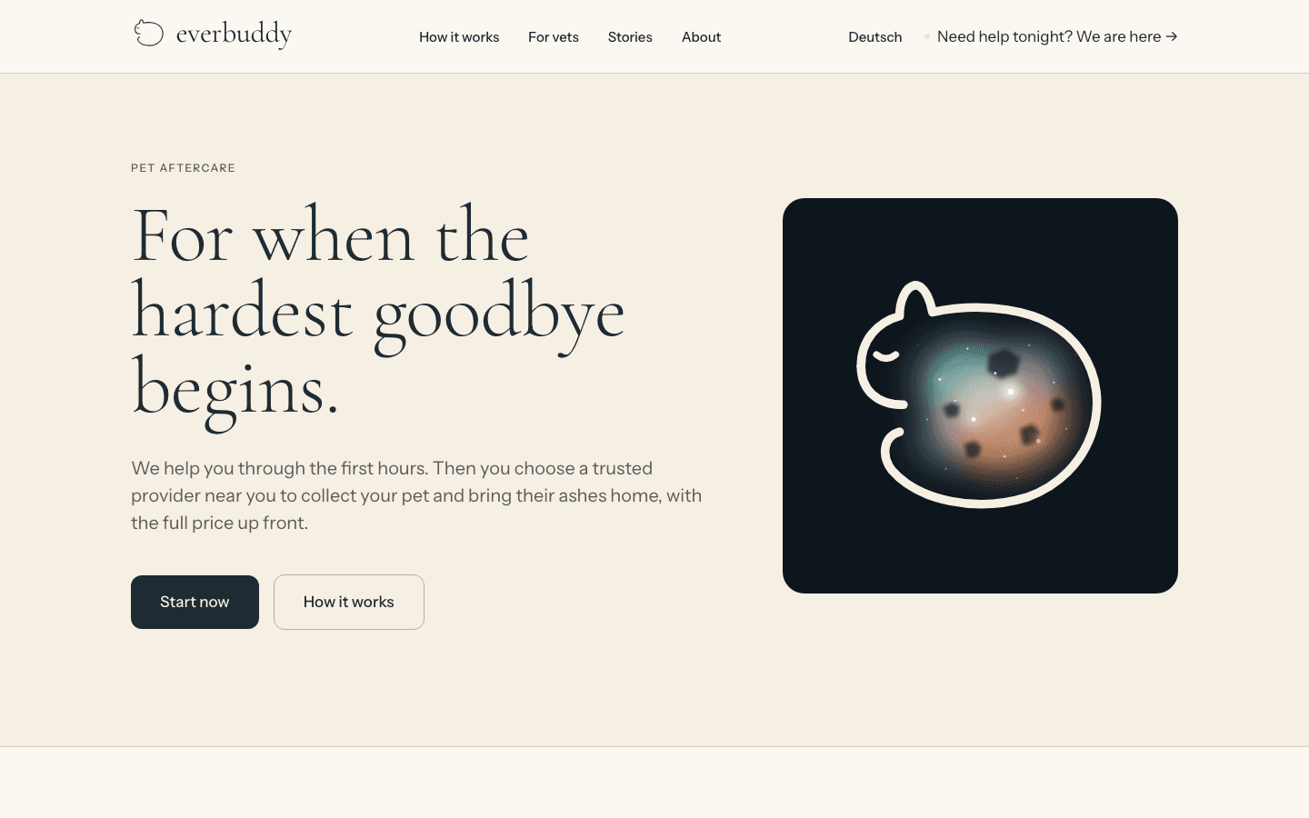 Everbuddy · Marketplace de servicios funerarios para mascotas