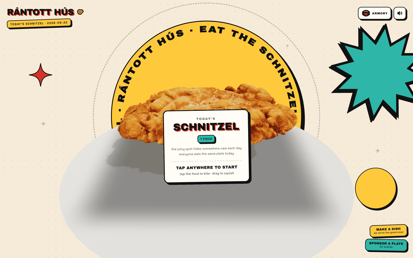 rántotthús · Un juego diario de schnitzel