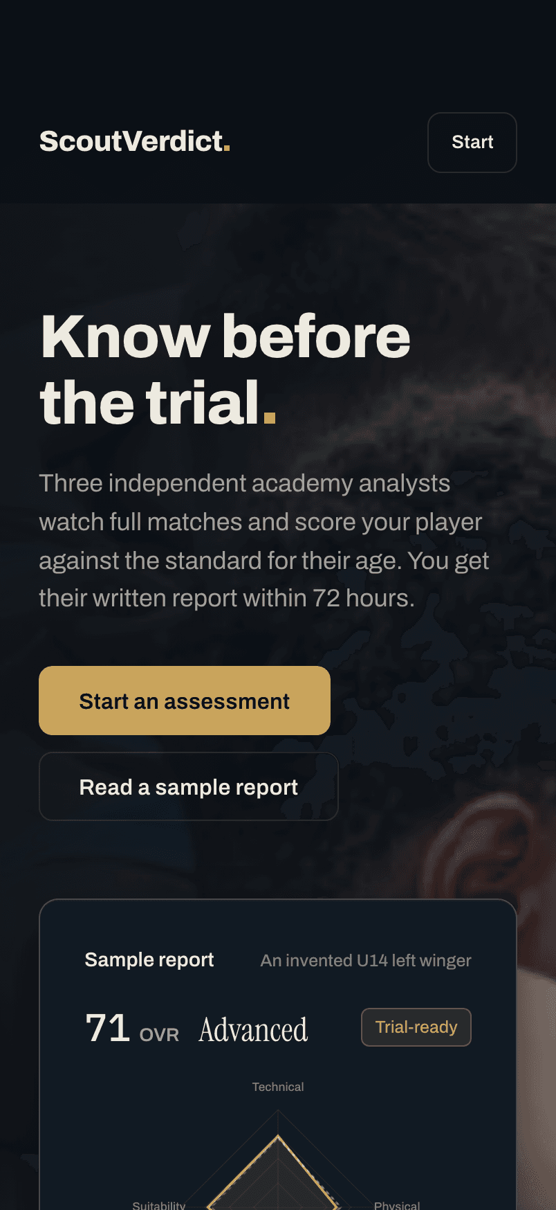 The ScoutVerdict home page: Know before the trial